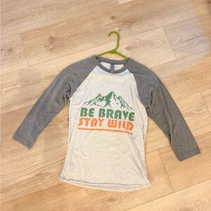 Next Level Be Brave Stay Wild Baseball Tee XS